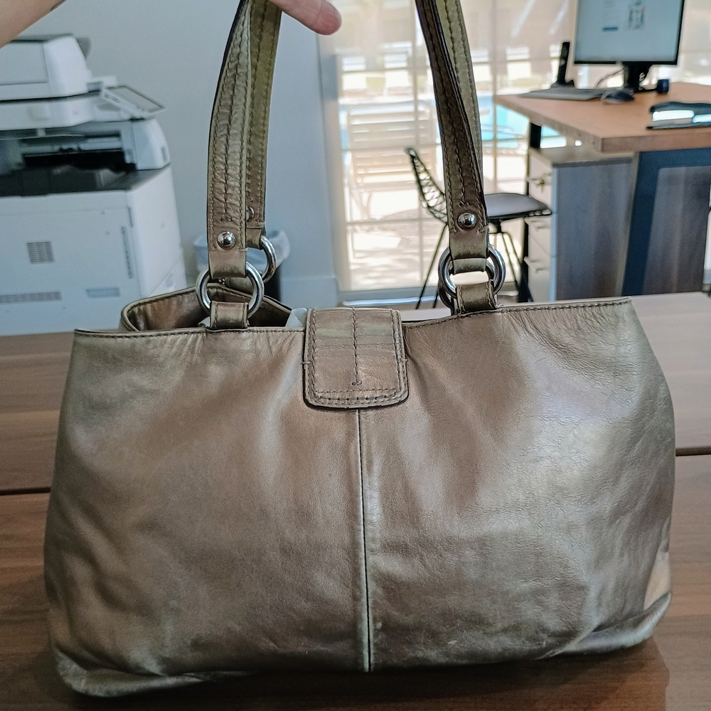 Coach Metallic Leather Tote Bag - Picture 5 of 12
